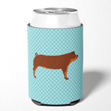 Load image into Gallery viewer, Duroc Pig Blue Check Can or Bottle Hugger BB8116CC