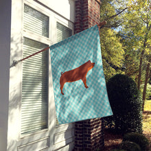 Load image into Gallery viewer, Duroc Pig Blue Check Flag Canvas House Size BB8116CHF