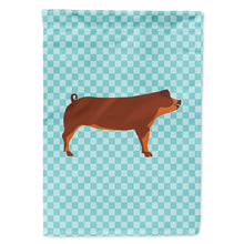 Load image into Gallery viewer, Duroc Pig Blue Check Flag Canvas House Size BB8116CHF