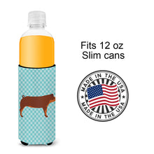 Load image into Gallery viewer, Duroc Pig Blue Check   Hugger for slim cans