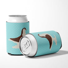 Load image into Gallery viewer, Large Pigeon Blue Check Can or Bottle Hugger BB8117CC
