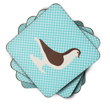 Load image into Gallery viewer, Large Pigeon Blue Check Foam Coaster  BB8117FC