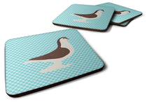 Load image into Gallery viewer, Large Pigeon Blue Check Foam Coaster  BB8117FC