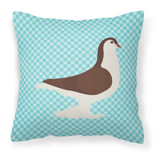 Load image into Gallery viewer, Large Pigeon Blue Check Fabric Decorative Pillow BB8117PW1818