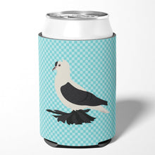Load image into Gallery viewer, Saxon Fairy Swallow Pigeon Blue Check Can or Bottle Hugger BB8120CC