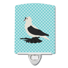 Load image into Gallery viewer, Saxon Fairy Swallow Pigeon Blue Check Ceramic Night Light BB8120CNL