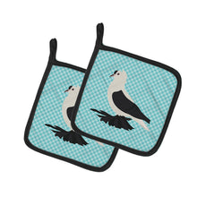 Load image into Gallery viewer, Saxon Fairy Swallow Pigeon Blue Check Pot Holders - Set of 2 - Heat-Resistant Kitchen Essentials BB8120PTHD