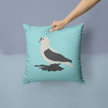 Load image into Gallery viewer, Saxon Fairy Swallow Pigeon Blue Check Throw Pillow - 14x14 Decorative Pillow – Art for Your Home &amp; Patio BB8120PW1414