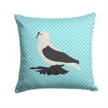 Load image into Gallery viewer, Saxon Fairy Swallow Pigeon Blue Check Throw Pillow - 14x14 Decorative Pillow – Art for Your Home &amp; Patio BB8120PW1414