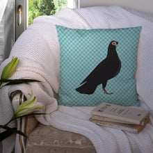 Load image into Gallery viewer, Budapest Highflyer Pigeon Blue Check Throw Pillow - 14x14 Decorative Pillow – Art for Your Home &amp; Patio BB8121PW1414