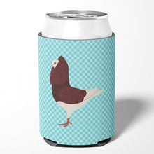 Load image into Gallery viewer, Capuchin Red Pigeon Blue Check Can or Bottle Hugger BB8122CC
