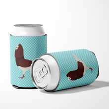 Load image into Gallery viewer, Capuchin Red Pigeon Blue Check Can or Bottle Hugger BB8122CC