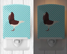 Load image into Gallery viewer, Capuchin Red Pigeon Blue Check Ceramic Night Light BB8122CNL