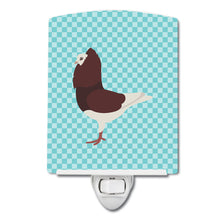 Load image into Gallery viewer, Capuchin Red Pigeon Blue Check Ceramic Night Light BB8122CNL
