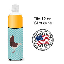 Load image into Gallery viewer, Capuchin Red Pigeon Blue Check   Hugger for slim cans