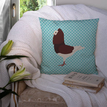 Load image into Gallery viewer, Capuchin Red Pigeon Blue Check Throw Pillow - 14x14 Decorative Pillow – Art for Your Home &amp; Patio BB8122PW1414