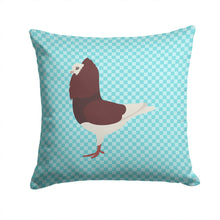 Load image into Gallery viewer, Capuchin Red Pigeon Blue Check Throw Pillow - 14x14 Decorative Pillow – Art for Your Home &amp; Patio BB8122PW1414