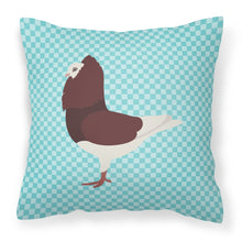 Load image into Gallery viewer, Capuchin Red Pigeon Blue Check Fabric Decorative Pillow BB8122PW1818