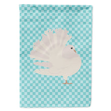 Load image into Gallery viewer, Silver Fantail Pigeon Blue Check Flag Canvas House Size BB8124CHF