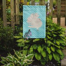 Load image into Gallery viewer, Silver Fantail Pigeon Blue Check Garden Flag - Outdoor Decorative Yard Flag
