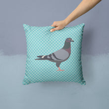 Load image into Gallery viewer, Racing Pigeon Blue Check Throw Pillow - 14x14 Decorative Pillow – Art for Your Home &amp; Patio BB8125PW1414