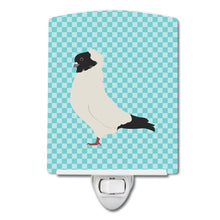 Load image into Gallery viewer, Nun Pigeon Blue Check Ceramic Night Light BB8126CNL