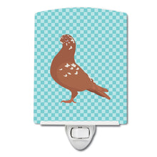 Load image into Gallery viewer, African Owl Pigeon Blue Check Ceramic Night Light BB8127CNL