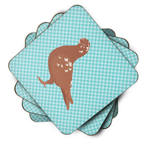 Load image into Gallery viewer, African Owl Pigeon Blue Check Foam Coaster  BB8127FC