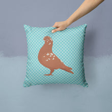Load image into Gallery viewer, African Owl Pigeon Blue Check Throw Pillow - 14x14 Decorative Pillow – Art for Your Home &amp; Patio BB8127PW1414