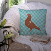 Load image into Gallery viewer, African Owl Pigeon Blue Check Throw Pillow - 14x14 Decorative Pillow – Art for Your Home &amp; Patio BB8127PW1414