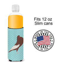Load image into Gallery viewer, English Pouter Pigeon Blue Check   Hugger for slim cans