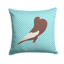 Load image into Gallery viewer, English Pouter Pigeon Blue Check Throw Pillow - 14x14 Decorative Pillow – Art for Your Home &amp; Patio BB8128PW1414