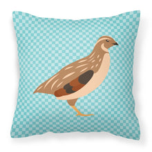 Load image into Gallery viewer, Golden Phoenix Quail Blue Check Fabric Decorative Pillow BB8129PW1818