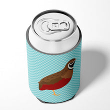 Load image into Gallery viewer, Chinese Painted or King Quail Blue Check Can or Bottle Hugger BB8130CC