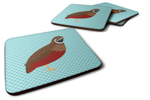 Load image into Gallery viewer, Chinese Painted or King Quail Blue Check Foam Coaster  BB8130FC