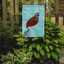 Load image into Gallery viewer, Chinese Painted or King Quail Blue Check Garden Flag - Outdoor Decorative Yard Flag