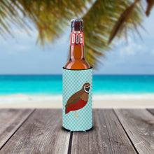 Load image into Gallery viewer, Chinese Painted or King Quail Blue Check   Hugger for slim cans