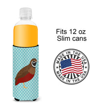 Load image into Gallery viewer, Chinese Painted or King Quail Blue Check   Hugger for slim cans