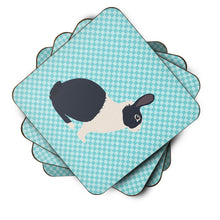 Load image into Gallery viewer, Dutch Rabbit Blue Check Foam Coaster  BB8132FC