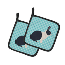 Load image into Gallery viewer, Dutch Rabbit Blue Check Pot Holders - Set of 2 - Heat-Resistant Kitchen Essentials BB8132PTHD