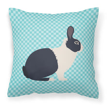 Load image into Gallery viewer, Dutch Rabbit Blue Check Fabric Decorative Pillow BB8132PW1818