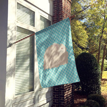 Load image into Gallery viewer, Fluffy Angora Rabbit Blue Check Flag Canvas House Size BB8133CHF