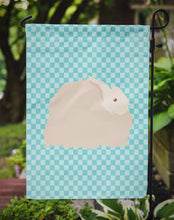 Load image into Gallery viewer, Fluffy Angora Rabbit Blue Check Garden Flag - Outdoor Decorative Yard Flag