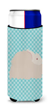 Load image into Gallery viewer, Fluffy Angora Rabbit Blue Check   Hugger for slim cans