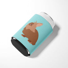 Load image into Gallery viewer, Lionhead Rabbit Blue Check Can or Bottle Hugger BB8134CC