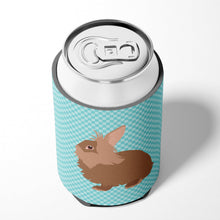 Load image into Gallery viewer, Lionhead Rabbit Blue Check Can or Bottle Hugger BB8134CC