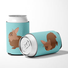 Load image into Gallery viewer, Lionhead Rabbit Blue Check Can or Bottle Hugger BB8134CC
