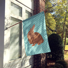 Load image into Gallery viewer, Lionhead Rabbit Blue Check Flag Canvas House Size BB8134CHF