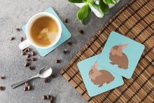 Load image into Gallery viewer, Lionhead Rabbit Blue Check Foam Coaster  BB8134FC