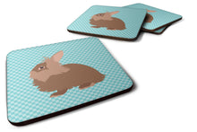 Load image into Gallery viewer, Lionhead Rabbit Blue Check Foam Coaster  BB8134FC